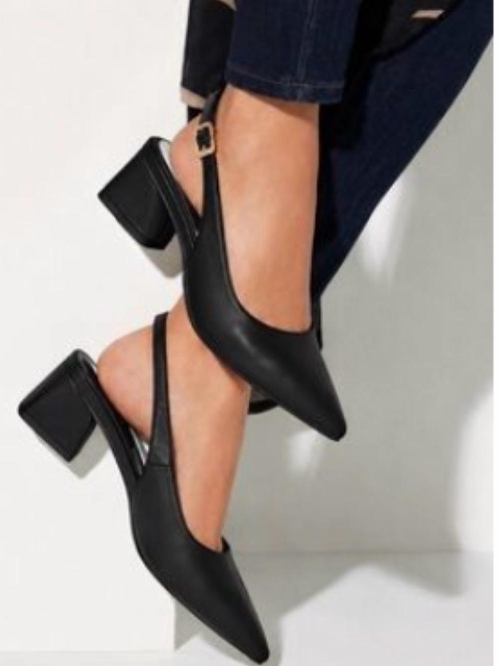 Franco Sarto Racer Slingback Pointed Toe Block Heel Pump Women's 7